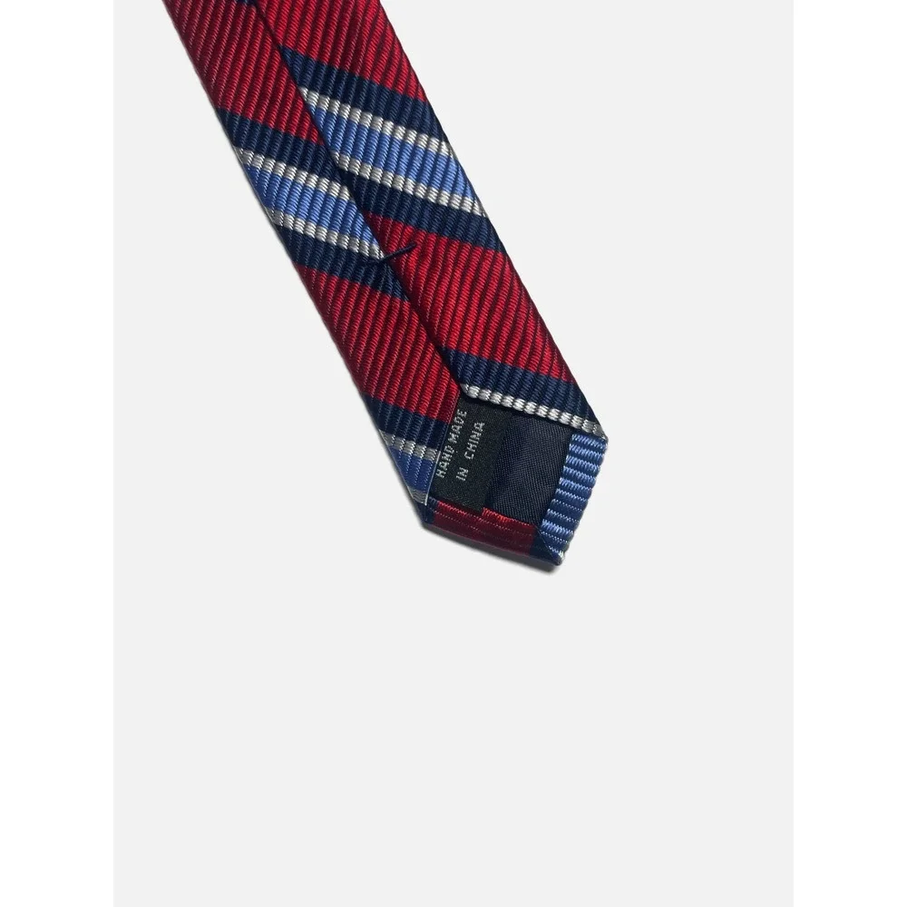 Talbots Kids Necktie Boys One Size Red Blue Striped Prep Formal Classic Tie